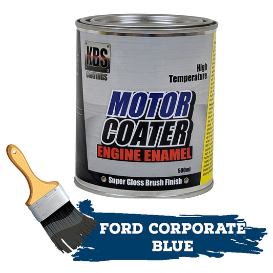 KBS Motor Coater Engine Enamel 500ml FORD CORPORATE BLUE 1967-on High Temp Paint - 69304