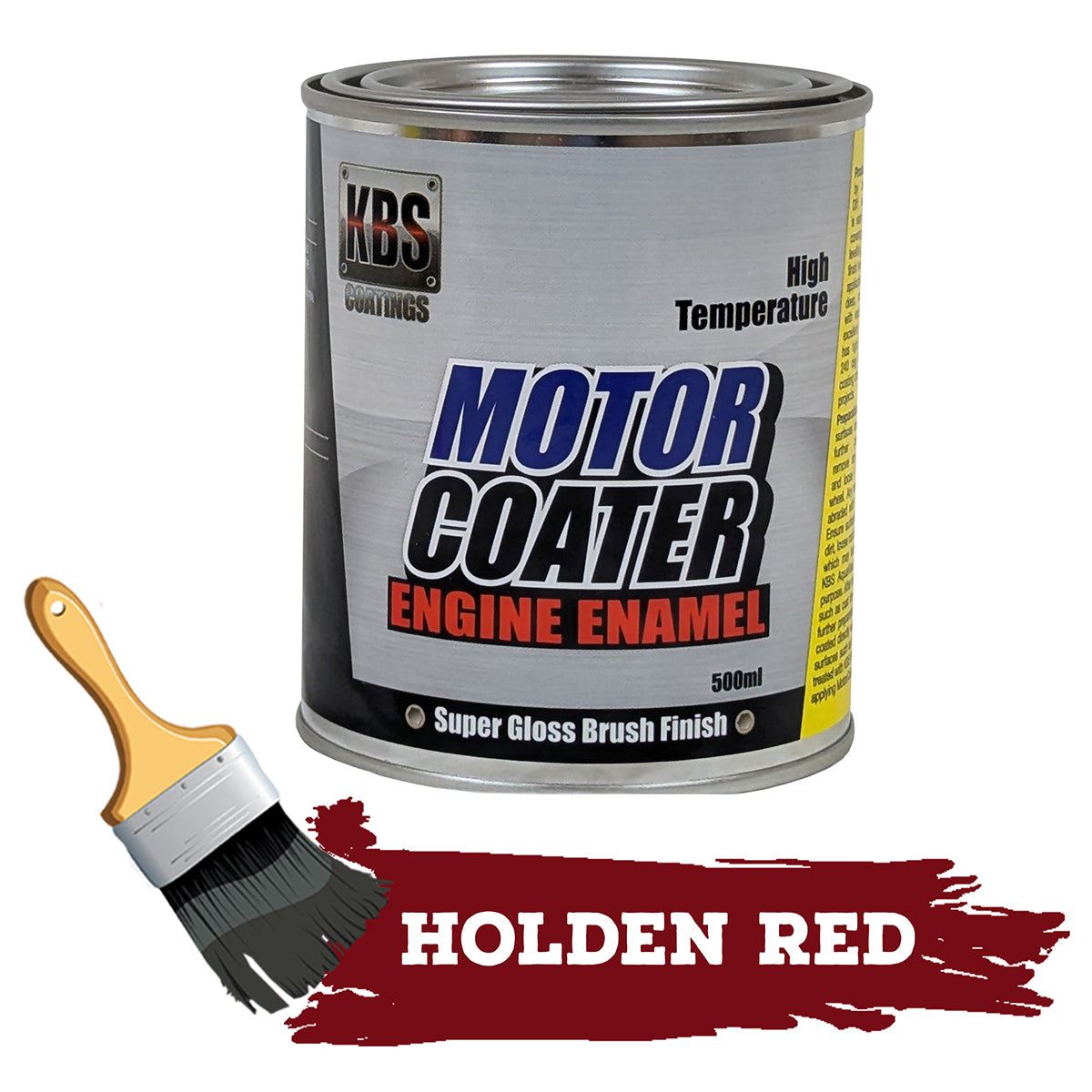 KBS Motor Coater Engine Enamel 500ml HOLDEN RED EH HD HR 149-186 High Temp Paint - 69316