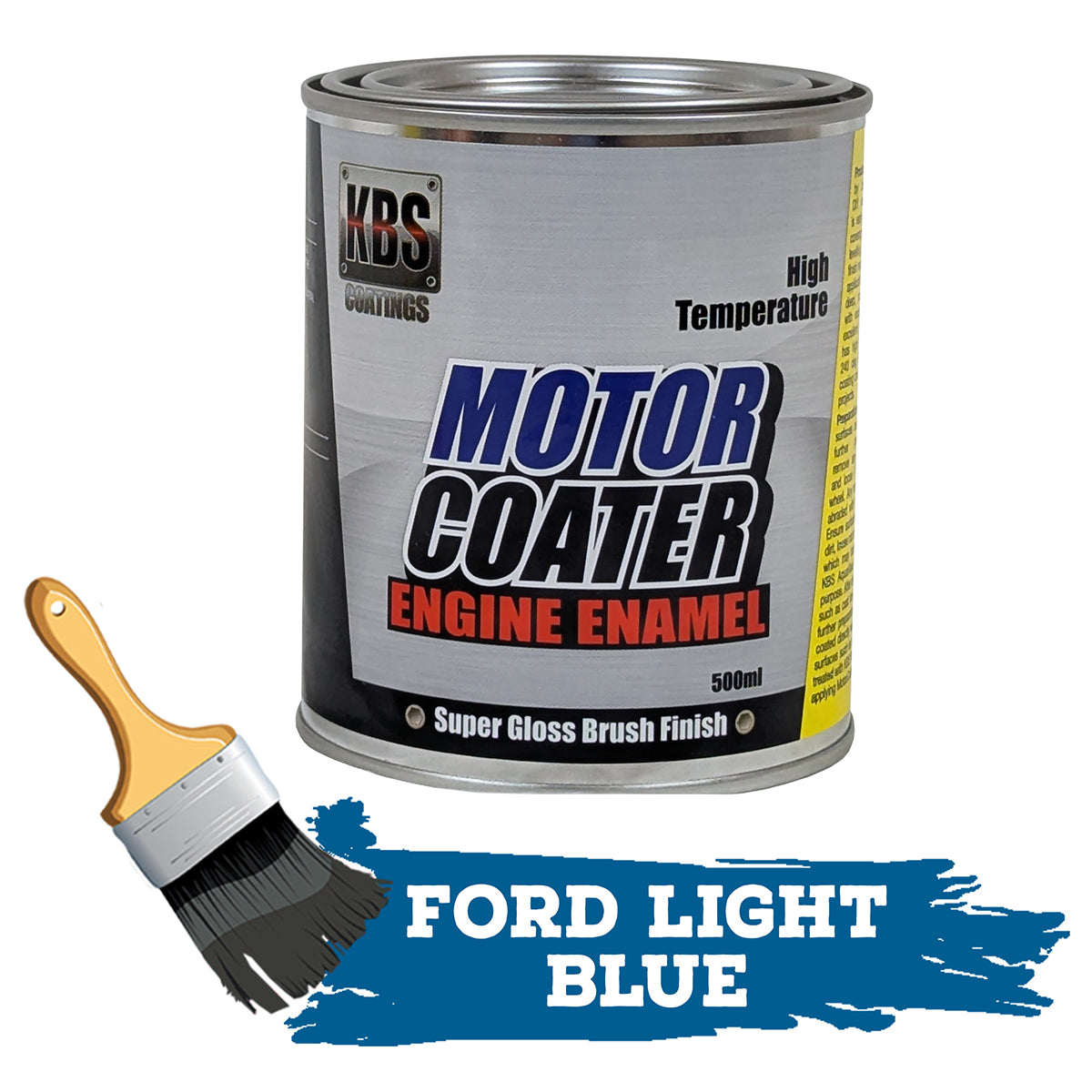 KBS Motor Coater Engine Enamel 500mls FORD LIGHT BLUE High Temperature Paint - 69322