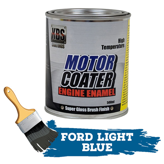 KBS Motor Coater Engine Enamel 500mls FORD LIGHT BLUE High Temperature Paint - 69322