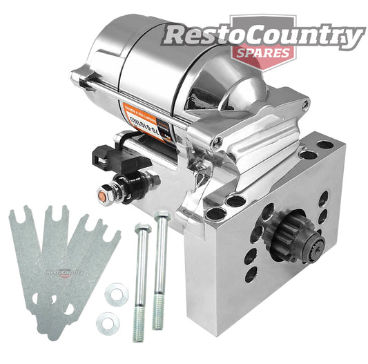 CHROME Starter Motor 350 Chev to Suit 153 + 168 Tooth Ring Gear Rotatable 1.4kw - 70-0101ND