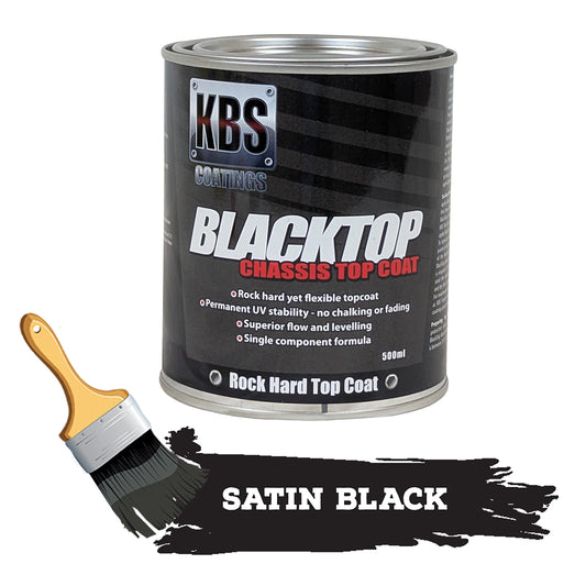 KBS Chassis Coater BlackTop 500mls SATIN BLACK Car Truck paint rust - 8302