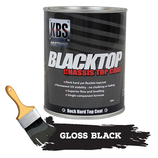 KBS Chassis Coater BlackTop 4 Litre GLOSS BLACK Car Truck paint rust four - 8501
