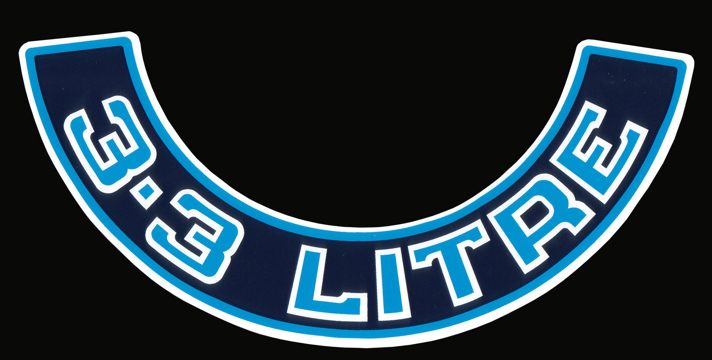 Air Cleaner Decal ‘3.3 Litre’ (Blue) Holden VC VH WB - 92004628