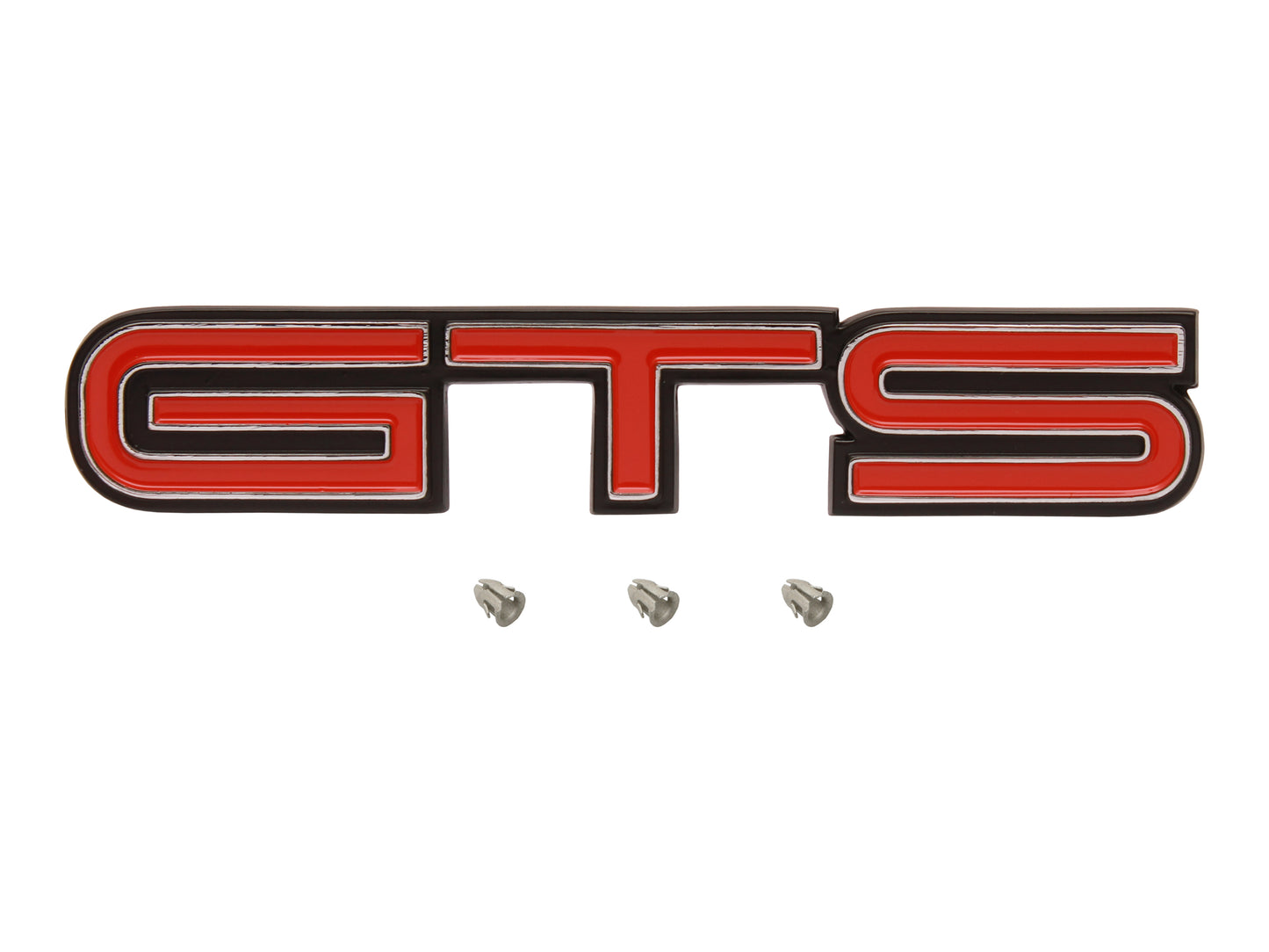 Holden 'GTS' Badge Red x1 HQ Guard / Fender or Boot Metal Emblem - B1013