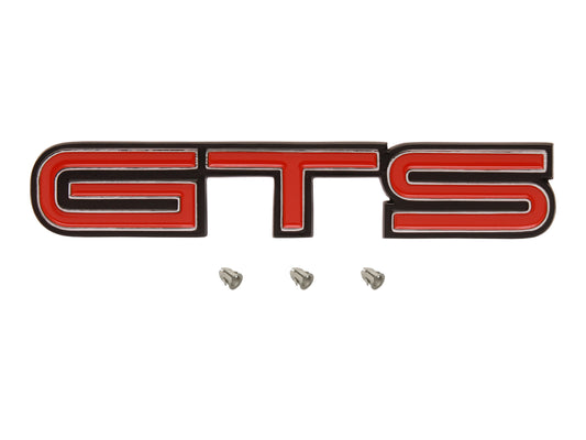 Holden 'GTS' Badge Red x1 HQ Guard / Fender or Boot Metal Emblem - B1013