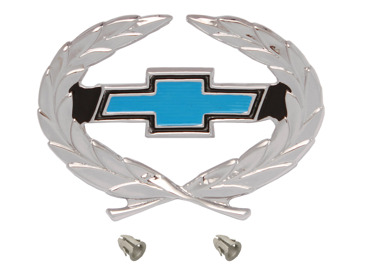 Holden Chrome Wreath Badge Blue Chev Bowtie HQ Export chevrolet emblem - B1071