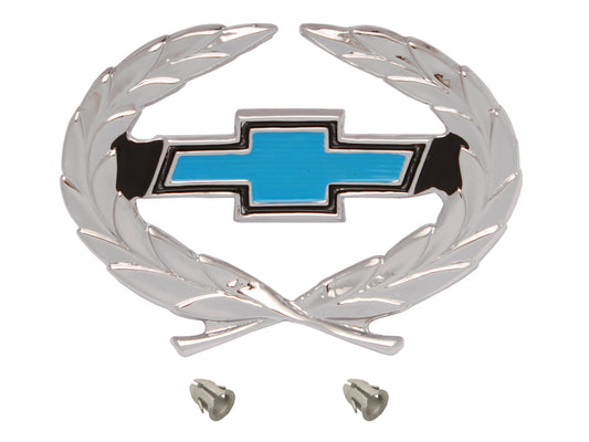 Holden Chrome Wreath Badge Blue Chev Bowtie HQ Export chevrolet emblem - B1071