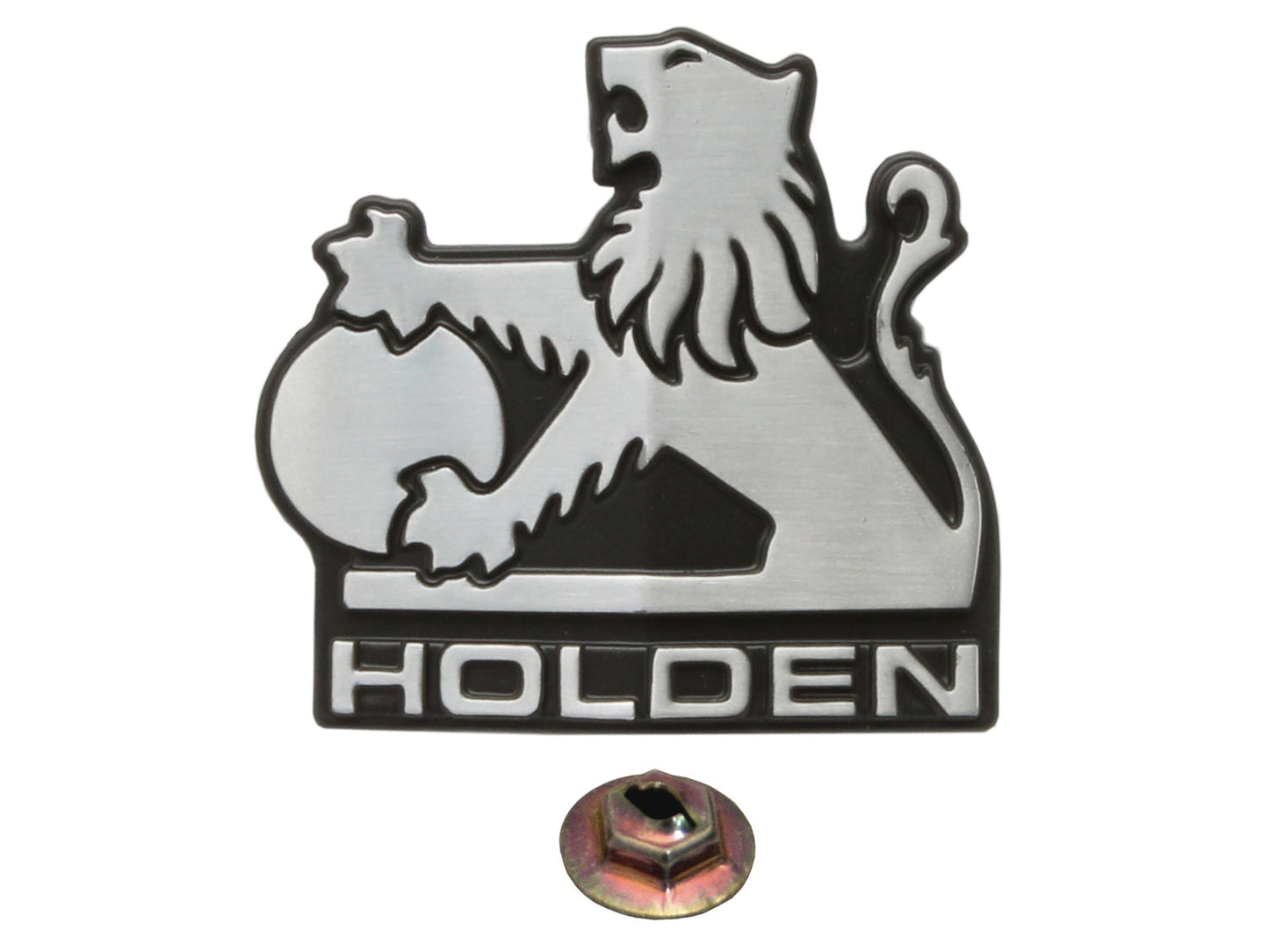 Holden Commodore VH Die Cast -Lion- Grille Badge / Emblem +Clips. SL SL/X SL/E - B1151
