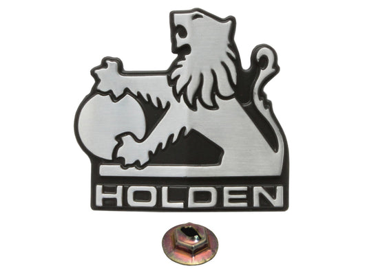 Holden Commodore VH Die Cast -Lion- Grille Badge / Emblem +Clips. SL SL/X SL/E - B1151