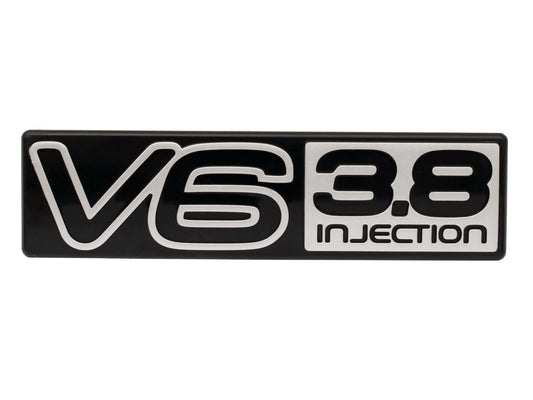 "Holden Commodore Silver "V6 3.8 Injection" Badge VN VG Boot / Tailgate emblem - B1166"