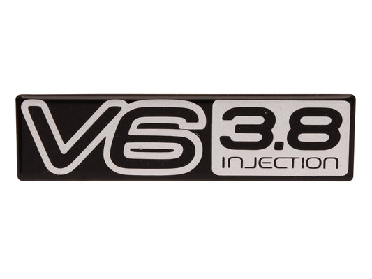 Holden Commodore Silver V6 3.8 Injection Badge VP Front Fender / Guard emblem - B1175