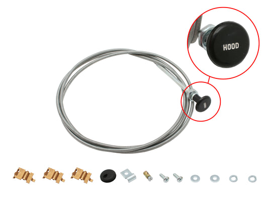 Holden Bonnet Release Cable + Grommet + Clips HQ Round Knob hood open - BC1011
