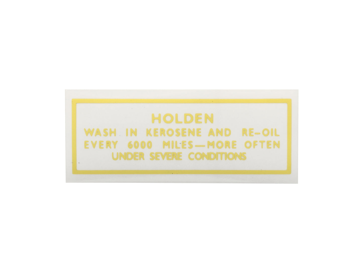 Oil Cap Decal Holden EH HK HT HG HQ - BD1041
