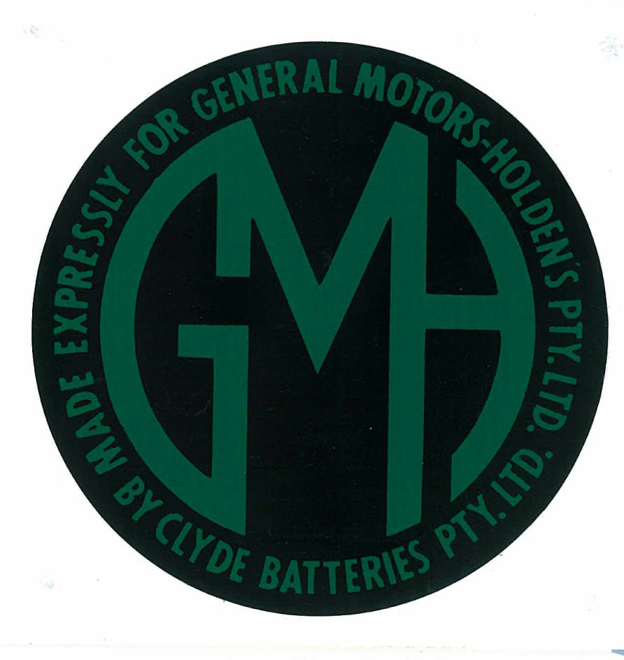 Battery Decal ‘GMH’ Holden 48 FJ FE FC FB EK EJ EH - BD1042