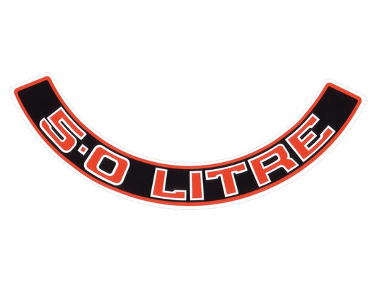 Air Cleaner Decal ‘5.0 Litre’ (Red) Holden VB HZ - BD1054