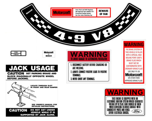 Engine Bay Decal Kit ‘4.9 V8’ Ford XC ZH - BD2074