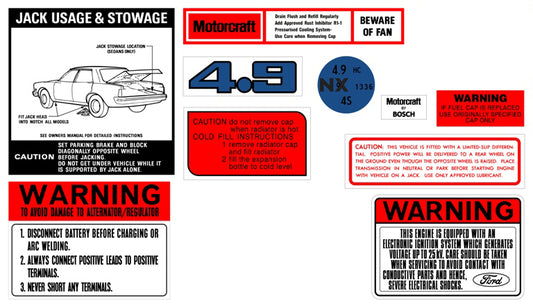 Engine Bay Decal Kit ‘4.9 V8’ Ford XD ZJ - BD2076
