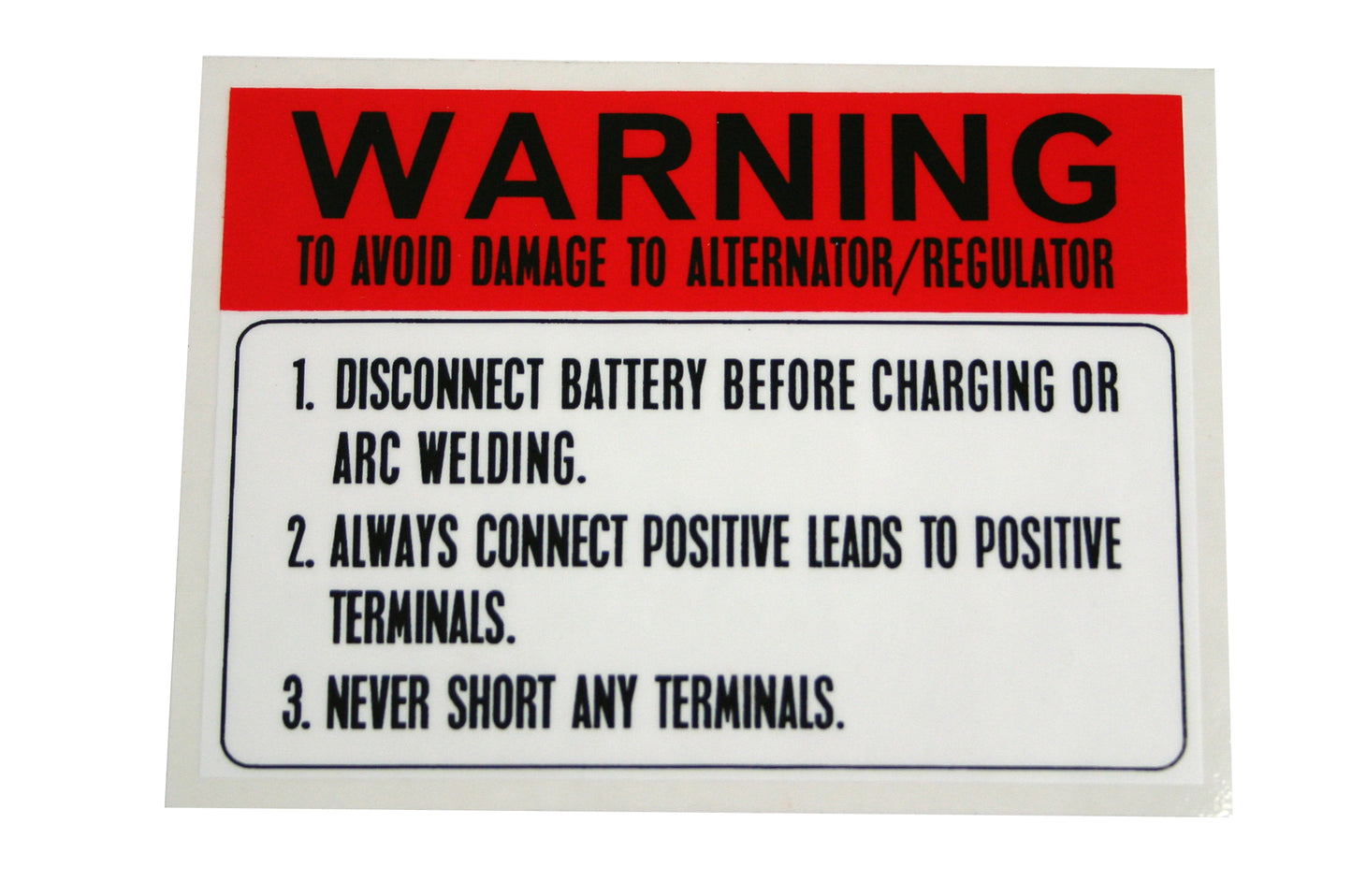 Battery Decal ‘Warning’ Ford XA XB XC XD ZF ZG ZJ FC - BD4381