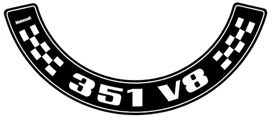 Air Cleaner Decal ‘351 V8’ (Small) Ford XA XB ZF ZG - BD4388
