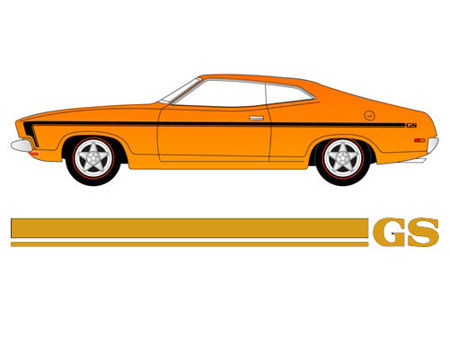 Body Decal Stripe Kit (Gold) Ford XB GS Coupe - BD4421A