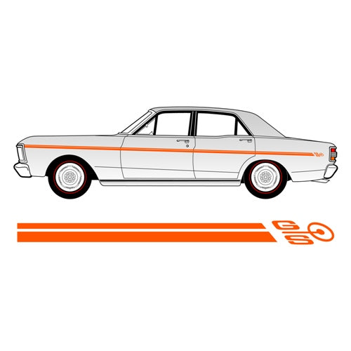 Body Decal Stripe Kit (Orange) Ford XW XY GS Sedan - BD4571