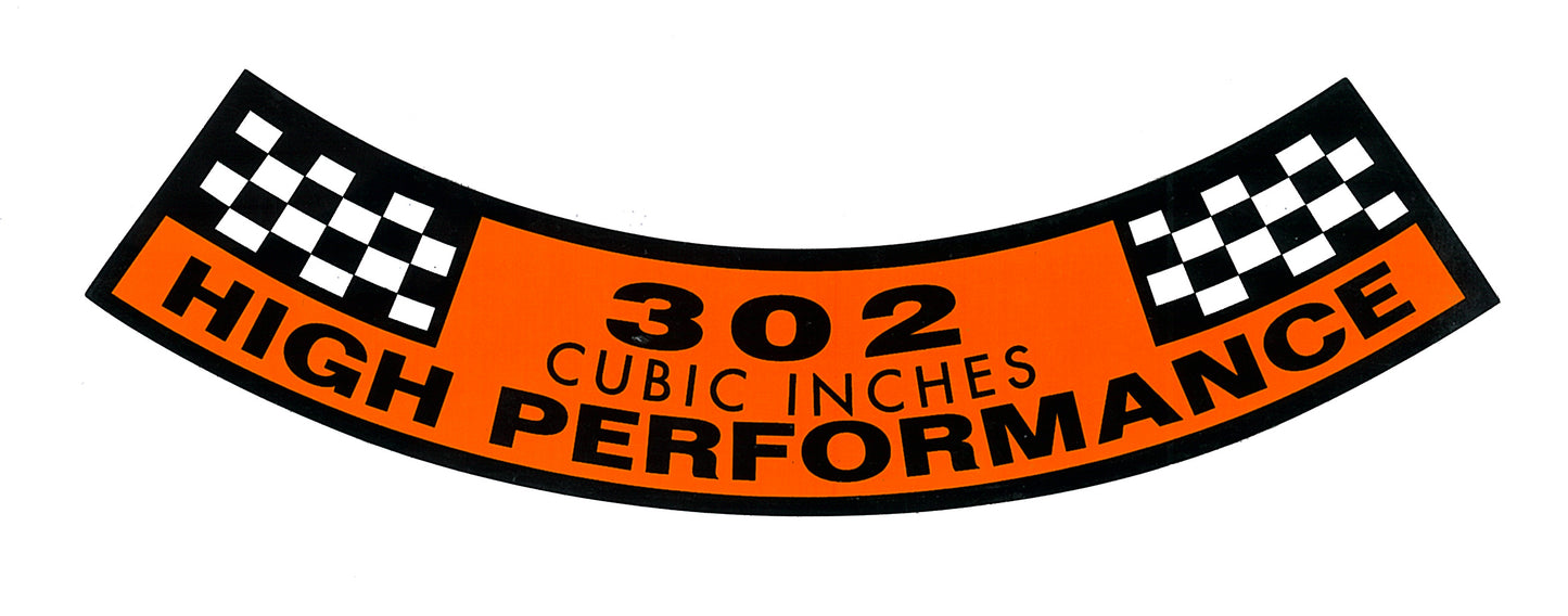Air Cleaner Decal ‘302 High Performance’ Ford XT GT - BD4574