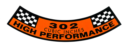 Air Cleaner Decal ‘302 High Performance’ Ford XT GT - BD4574