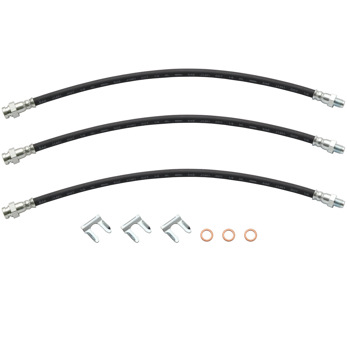 Front & Rear Brake Hose Kit (Drum) Holden FB EK - BHK1001
