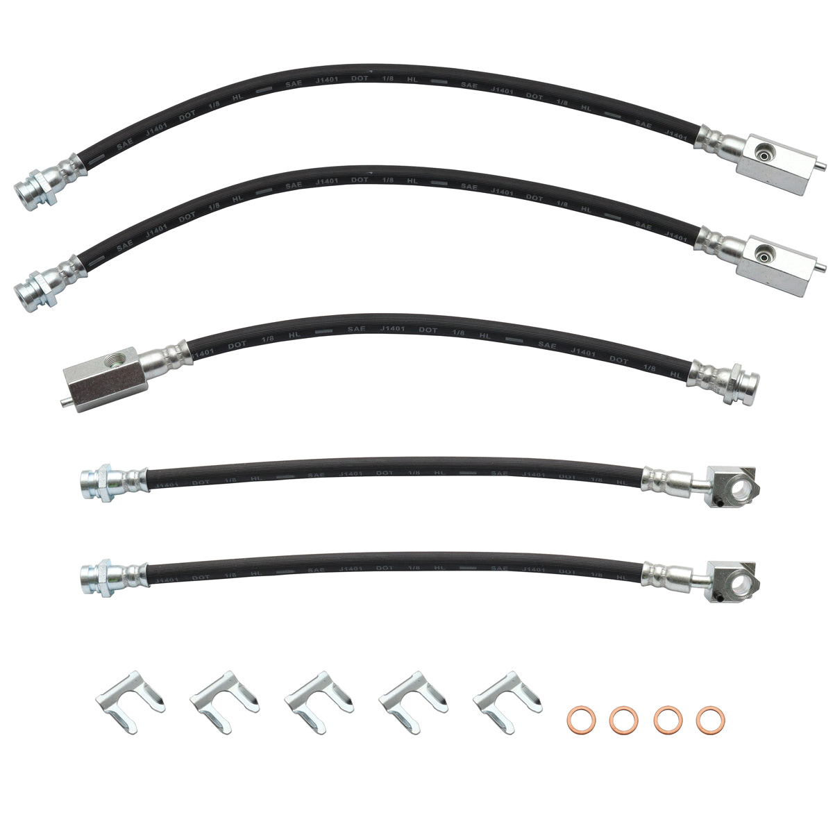 Front & Rear Brake Hose Kit (Front Disc / Rear Drum) Holden WB Statesman - BHK1019
