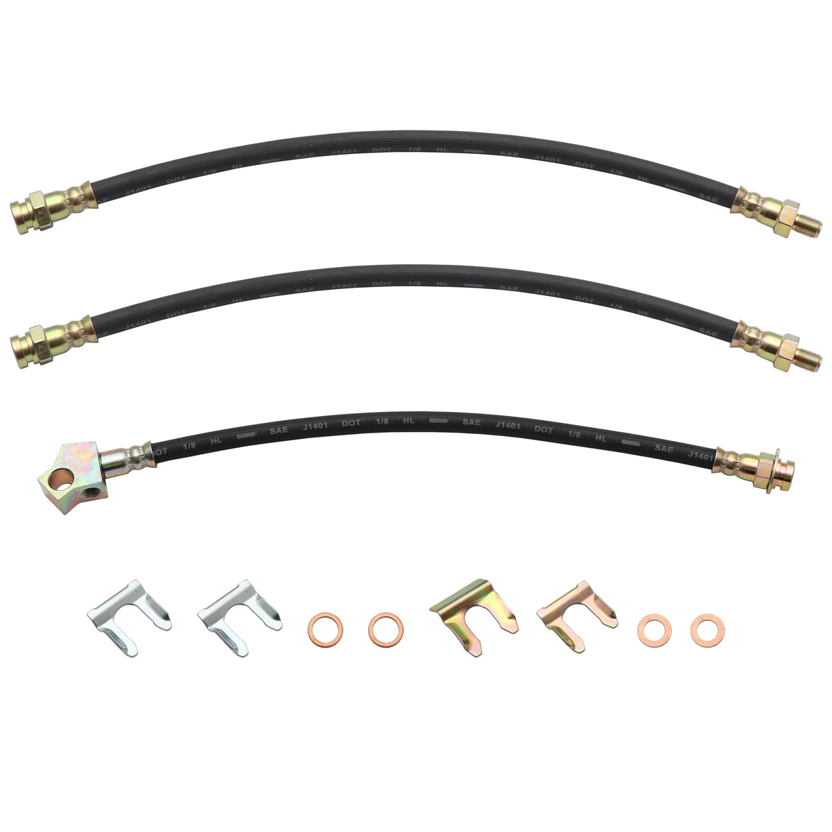 Front & Rear Brake Hose Kit (Disc Front / Drum Rear) Ford XR XT ZA ZB - BHK2008