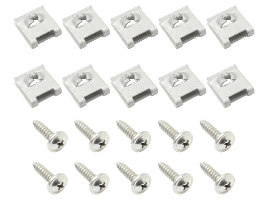 Universal Screw Pan HD Kit x10 10G - 16 X 3/4" With U Nuts - BS0006