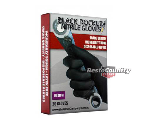 Black Rocket Nitrile Disposable Protective Gloves MEDIUM 20pk - Box20_MEDIUM
