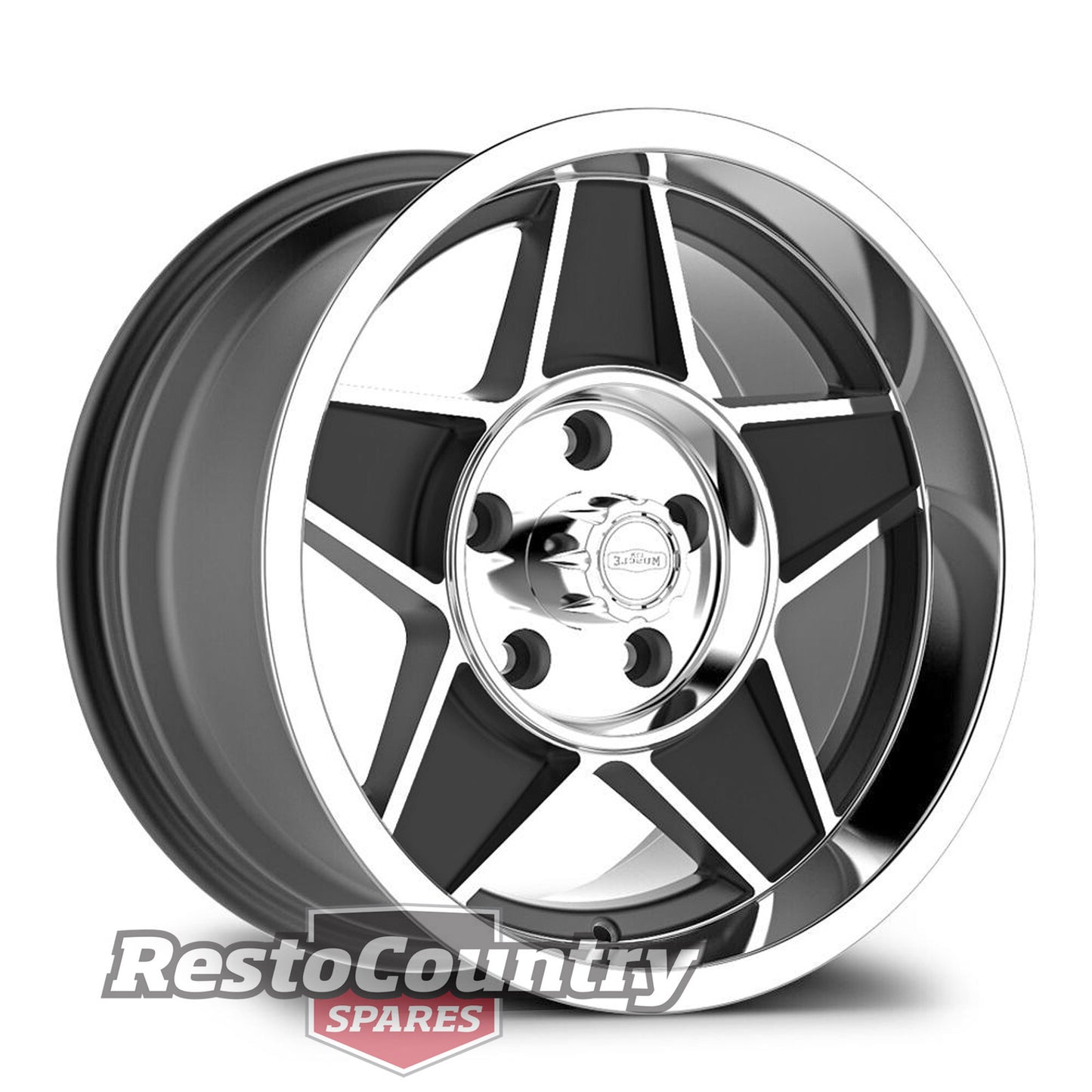 CTM Muscle GLOBE Wheel x1 15x7 5/114.3 BLACK Ford XT XW XY XA XB XC XD XE XF mag - CTMGLOBE2