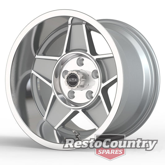 CTM Muscle GLOBE Wheel x1 15x8 5/114.3 SILVER Ford XT XW XY XA XB XC XD XE XF mag -CTMGLOBE1 - CTMGLOBE1