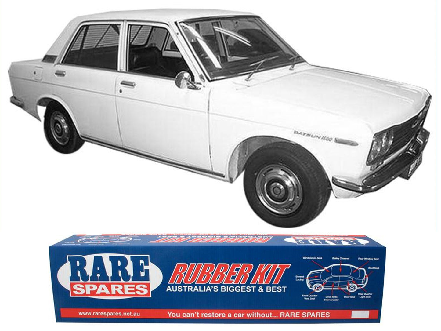 Body Rubber Kit Nissan Datsun 1600 Sedan - DAT8
