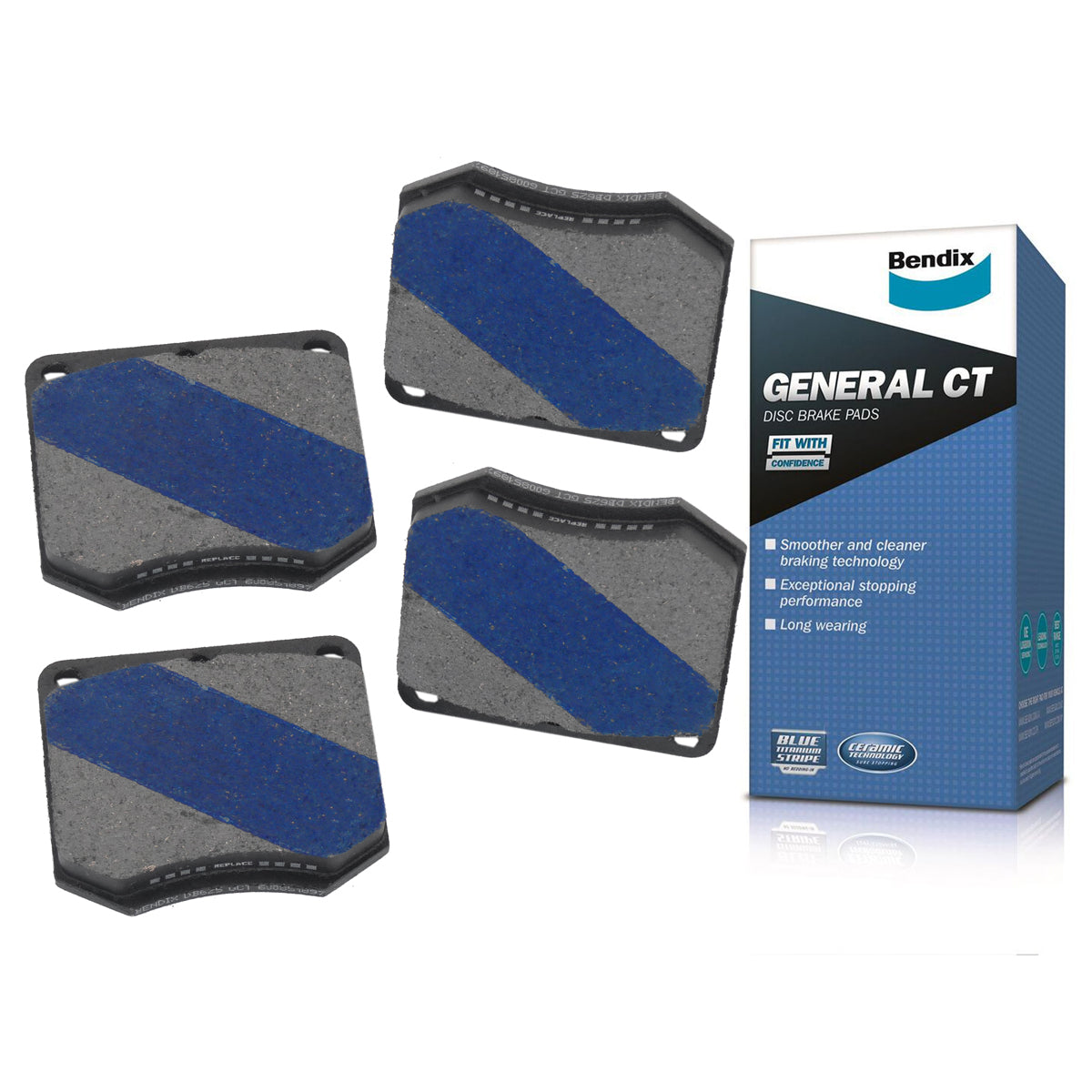 Bendix GCT Front Disc Brake Pads (Girling 16M Caliper) Holden HK HT HG LC LJ / Ford XP XR XT ZA ZB - DB625
