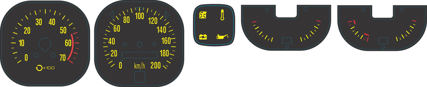 Gauge Decal Kit (Yellow) Holden LX SS SLR - DD1001