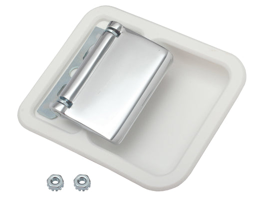 Ford Inner Door Handle Kit Left Hand White Bucket XT XW XY ZB ZC ZD grab chrome - DH2001W