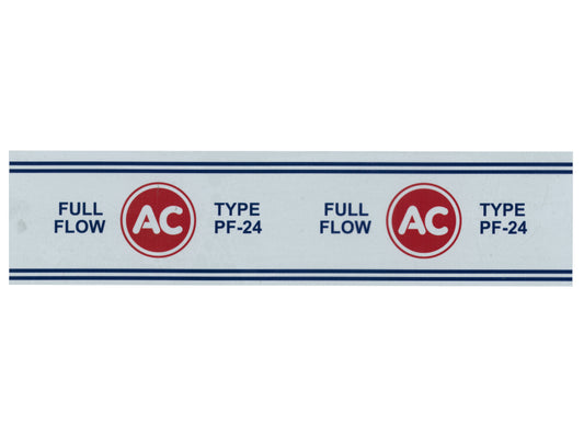 Oil Filter Decal ‘PF-24 AC’ (White) Holden EH HD-HG HQ-WB LC-UC - DOF002