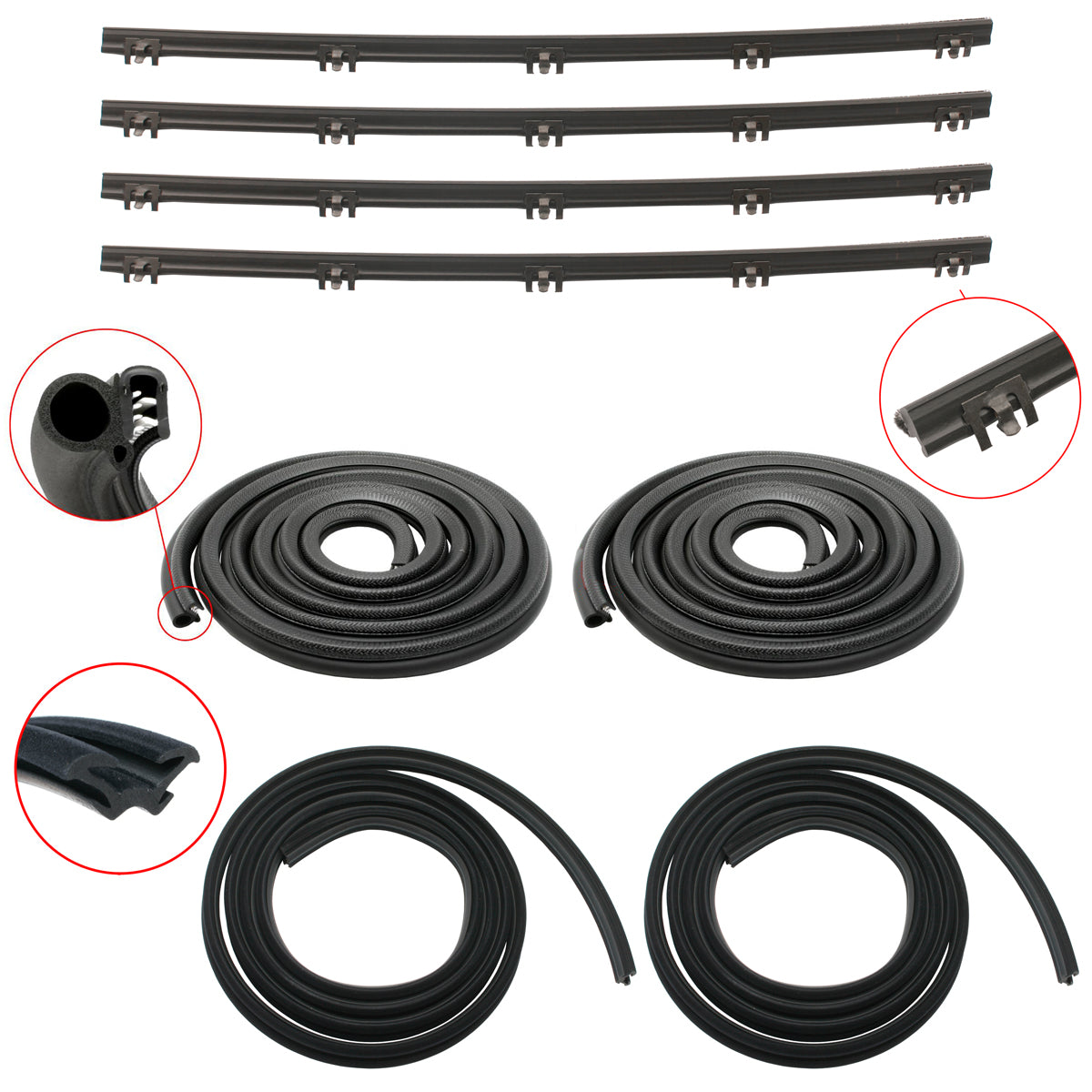 Door Rubber Kit Valiant AP5 AP6 VC Front All - DRK56C1