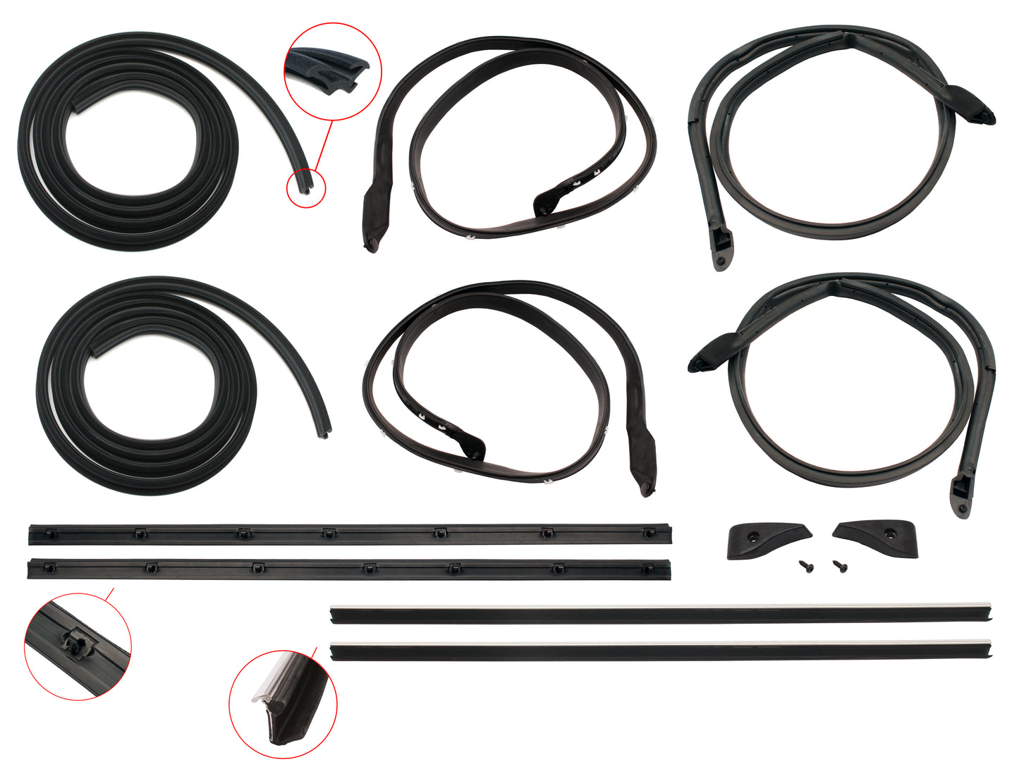 Door Rubber Kit XC ZH Front Sedan Wagon No Pinchweld - DRKXC1