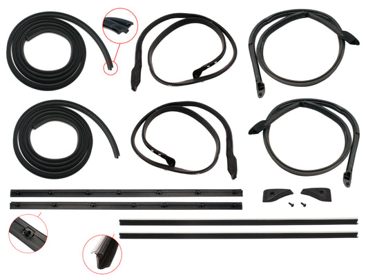 Door Rubber Kit XC ZH Front Sedan Wagon No Pinchweld - DRKXC1