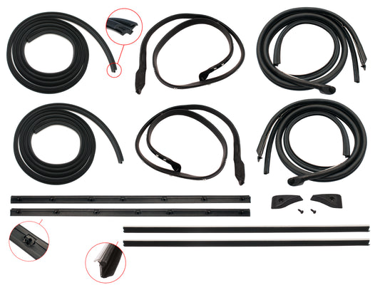 Door Rubber Kit XC ZH Front Sedan Wagon With Pinchweld - DRKXC3