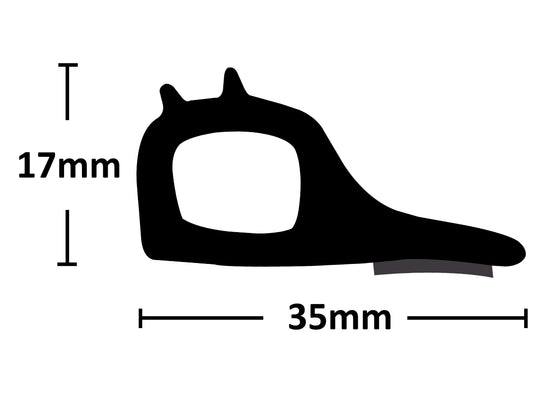 Universal Tailgate Rubber Seal 1 Metre 17mm x 35mm – DS101
