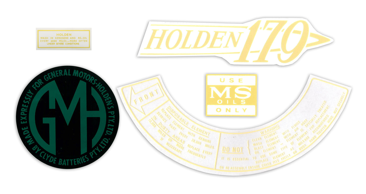 Engine Bay Decal Kit ‘179’ Holden EH - ED1001