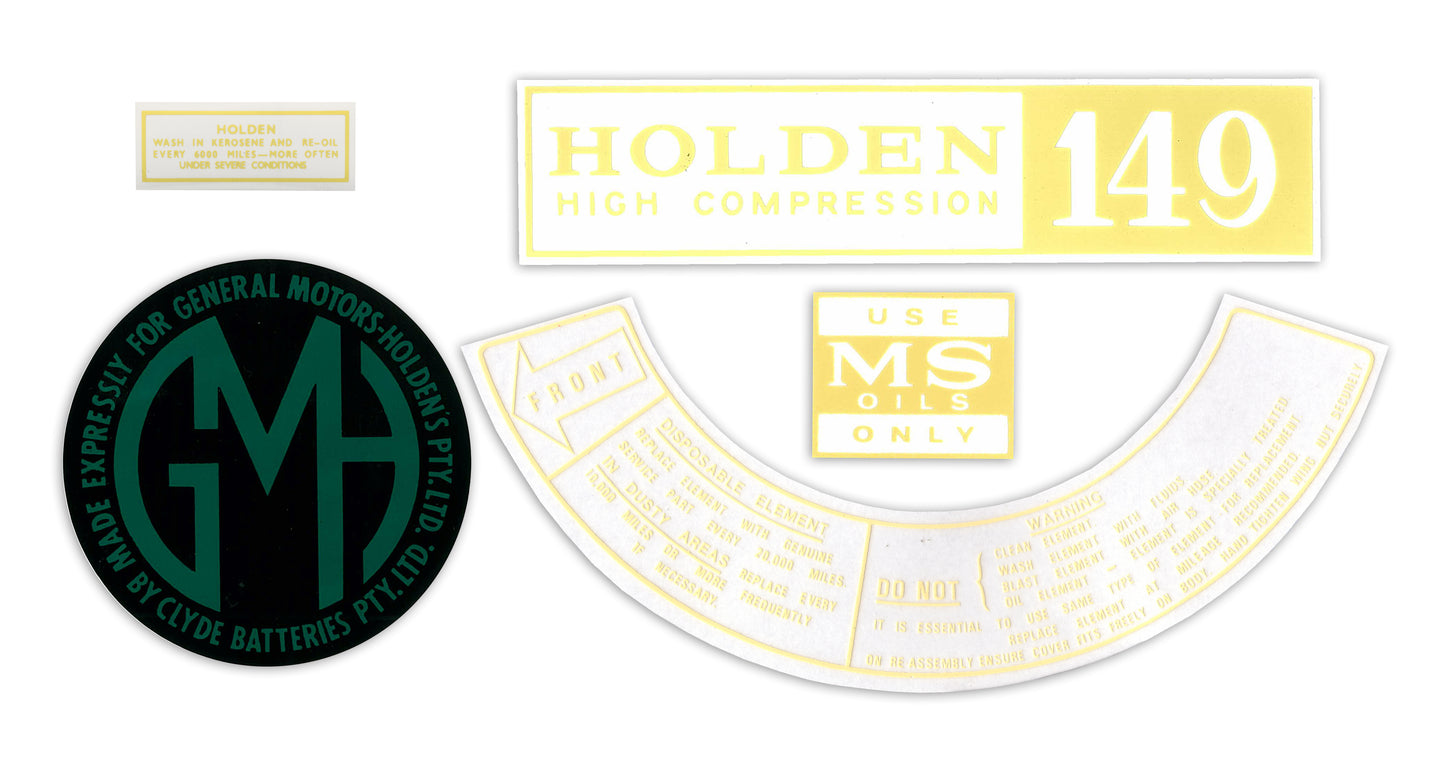 Engine Bay Decal Kit ‘149’ Holden EH - ED1002