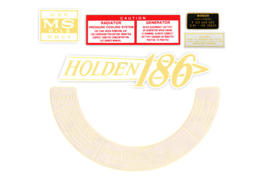 Engine Bay Decal Kit ‘186’ Holden HR - ED1005