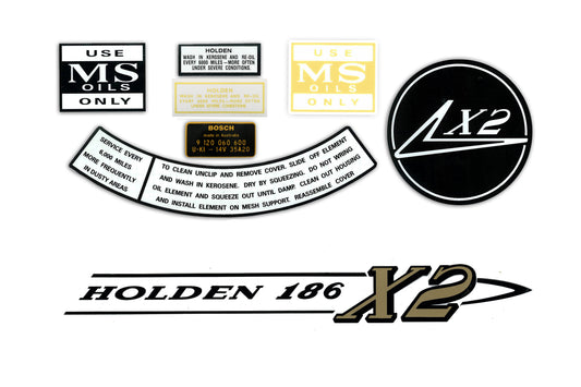 Engine Bay Decal Kit ‘X2 186’ Holden HR - ED1009