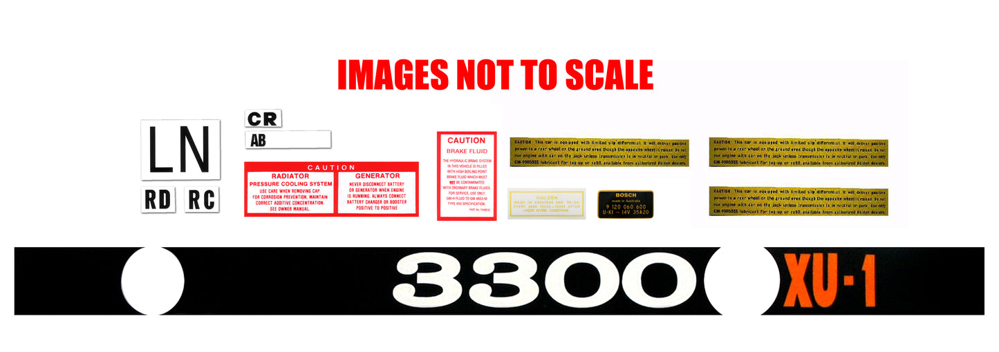 Engine Bay Decal Kit Holden LJ XU1 - ED1015